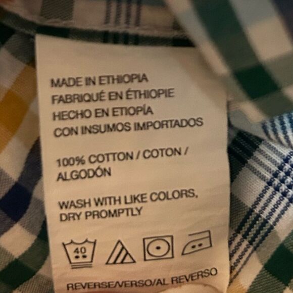 IZOD Men’s Button Down Shirt Long Sleeve Shirt.Green Blue Yellow White. Size XL - Picture 11 of 14